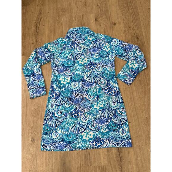 Lilly Pulitzer Women's Captain Popover Dress Half Shell Turquoise #000698 Size L - Picture 10 of 10